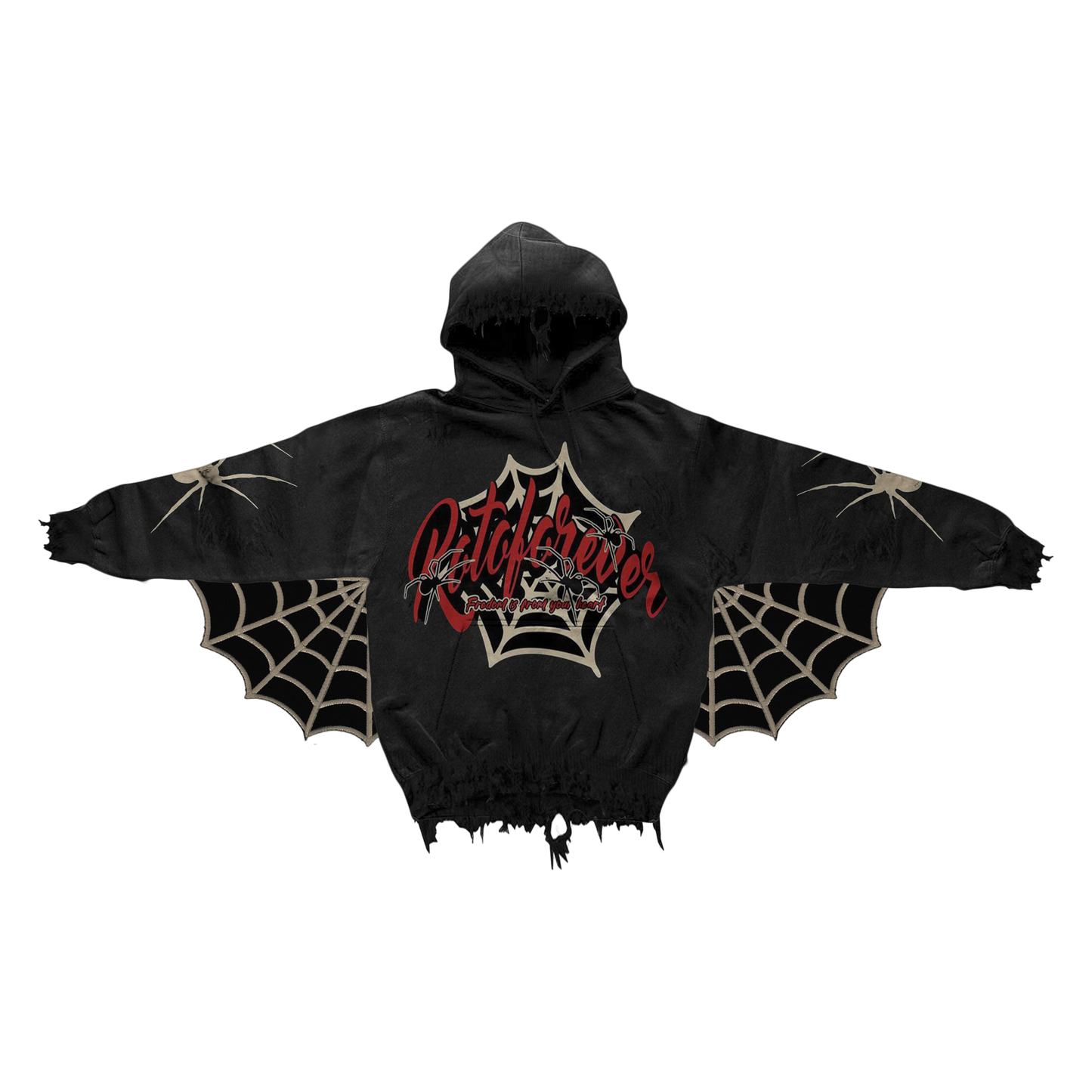 ROTOFOREVER Distressed/Acid Wash “Web Wing” Stacked Sweatsuit
