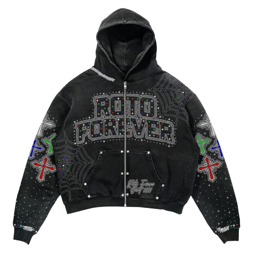 ROTOFOREVER “Faith” Rhinestone & Embroidered Sweatsuit Set